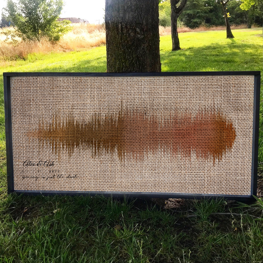 Rustic Sound Wave on Burlap, Custom Burlap Home Decor, Burlap Wall Art | BURLAP