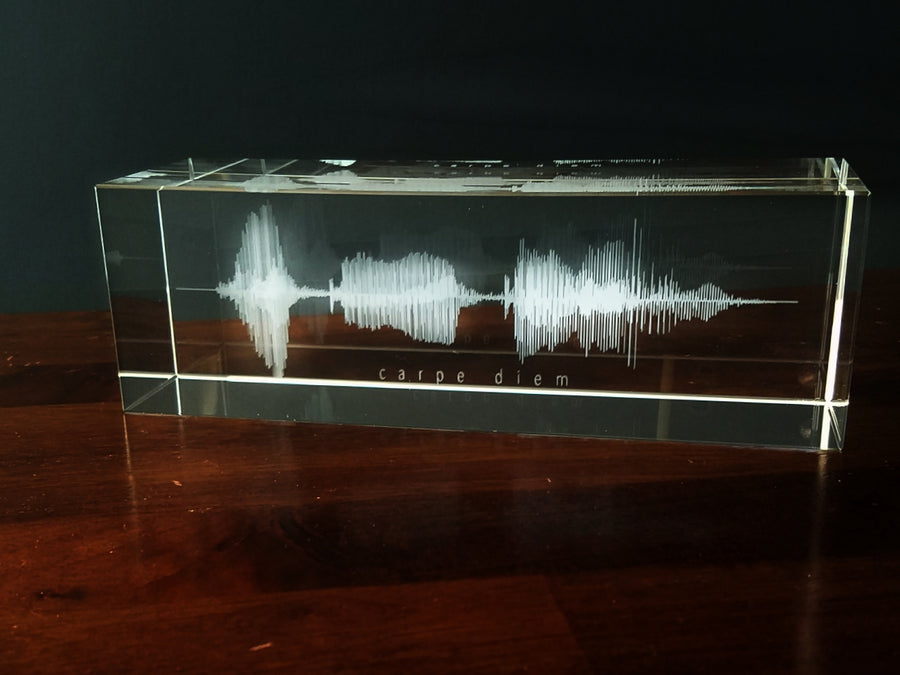 Narrow Crystal Block Sound Wave Plaque | CRYSTAL
