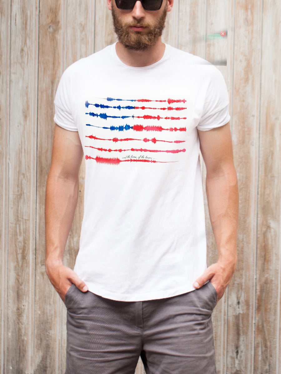 National Anthem Soundwave Shirt Print | Sound Wave Shirt