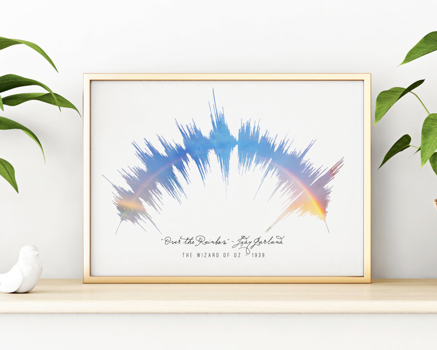 “Somewhere Over the Rainbow” Sound Wave Print, Unique The Wizard of Oz Decoration | PREMADE