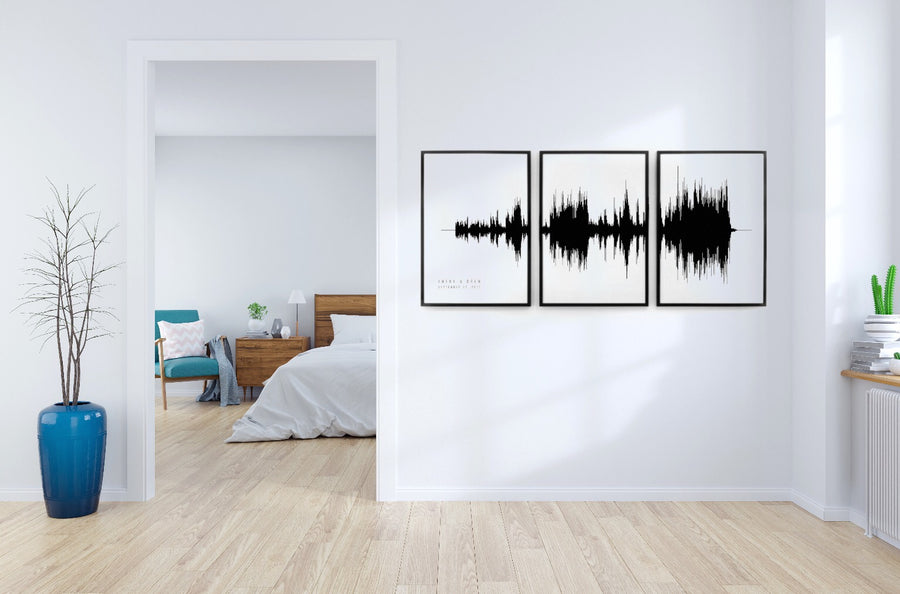 Personalized Sound Wave Three Piece Set, Anniversary Gift | PAPER/CANVAS