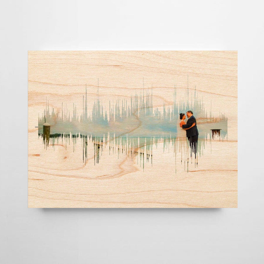 Wooden Anniversary Gifts for Him Sound wave on Birch Wood | WOOD