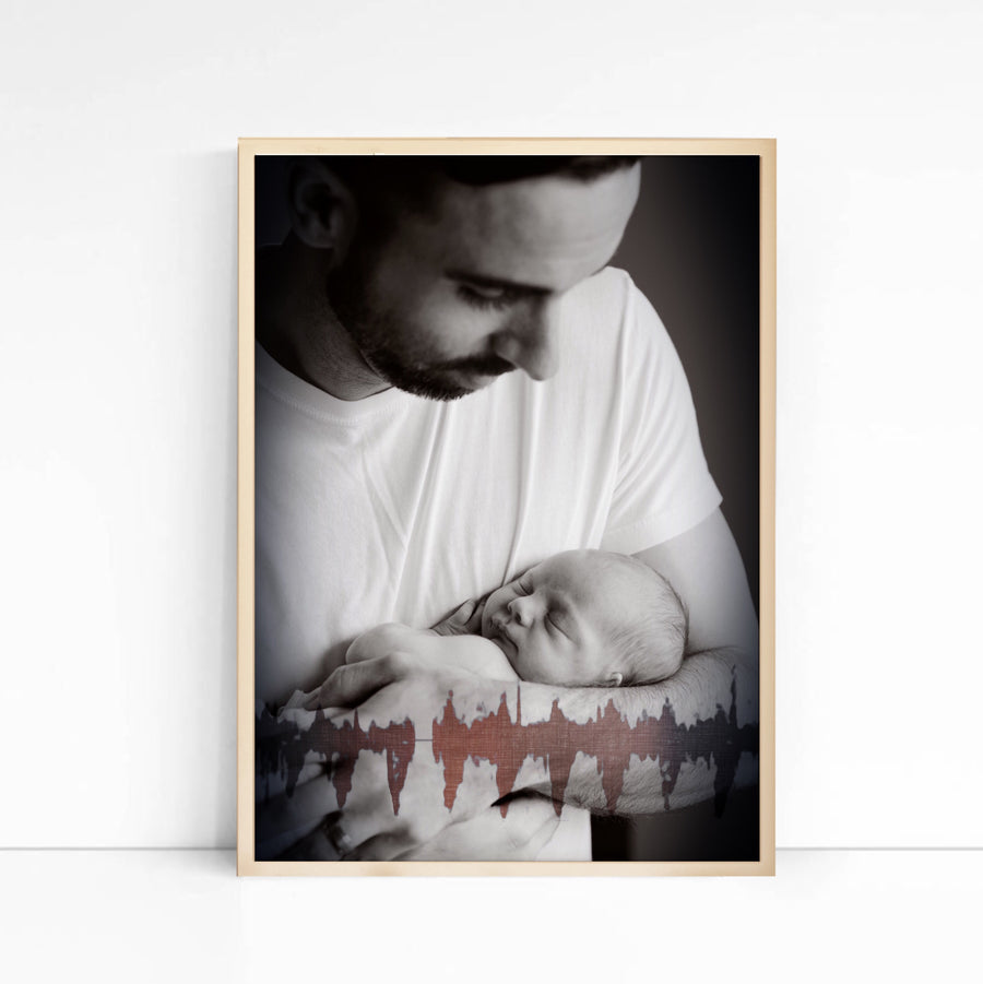 Personalized Nursery Wall Art, Baby Heartbeat Sound Wave Print Modern Art Print | PAPER