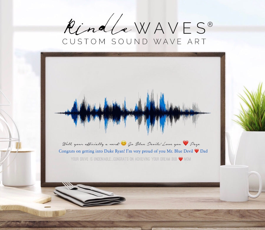 Multi Voice Sound Wave Print on Paper, Grandparent Gift, Godparent Gift Idea | PAPER