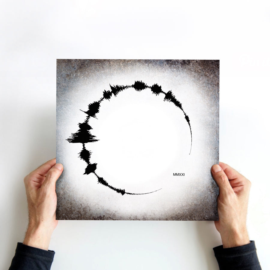 Spiral Metal Sound Wave Print, Aluminum Ten Year Anniversary Gift, Soundwave Art Print| METAL