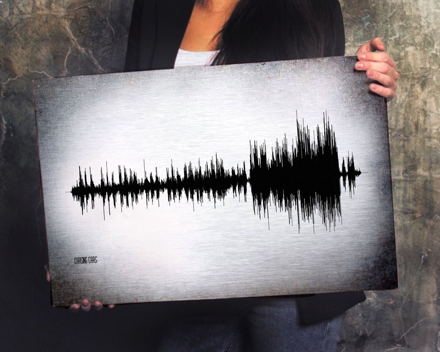 Metal Art Decor, Metal Wall Art Panels, Personalized Metal Anniversary Gift, Our First Dance, Sound wave on Aluminum | METAL