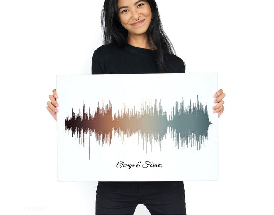 Personalized Romantic Gift Idea, Sound Wave Prints on Canvas | CANVAS